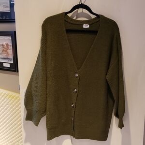 Cotton On Olive Green Knit Cardigan with Buttons
